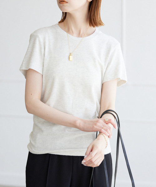 SLOBE IENA(スローブイエナ)の「【AMERICAN VINTAGE】 コットンレーヨンTシャツ(Tシャツ/カットソー・レディース・チャコールグレー/ライトグレー・FREE)」の16枚目の写真