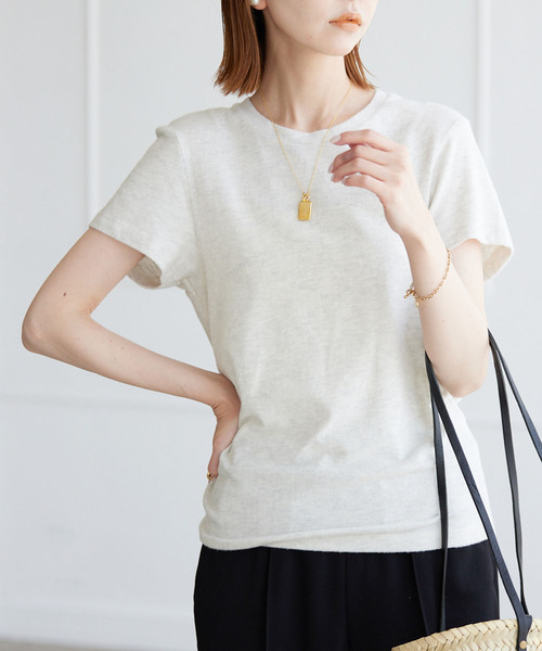 SLOBE IENA(スローブイエナ)の「【AMERICAN VINTAGE】 コットンレーヨンTシャツ(Tシャツ/カットソー・レディース・チャコールグレー/ライトグレー・FREE)」の17枚目の写真