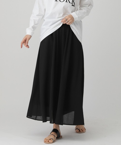 saloon（サルーン）の「SALOON(サルーン)/楊柳スカート（スカート・レディース・ブラック/グレー/イエロー・FREE）」の2枚目の写真