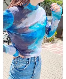 MURUA | プリントチュールインナー(Tシャツ/カットソー)