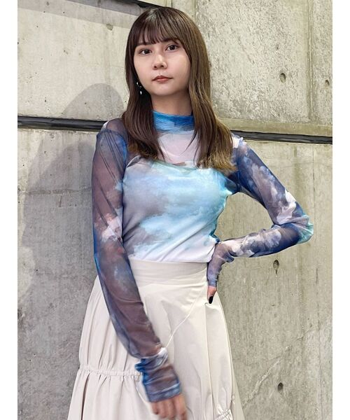 正規店仕入れの MURUA（ムルーア）の「プリントチュールインナー（Tシャツ トップス