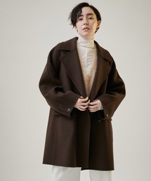 SALON adam et rope' | ピュアラムウールリバーリラックスハーフPコート(ピーコート)