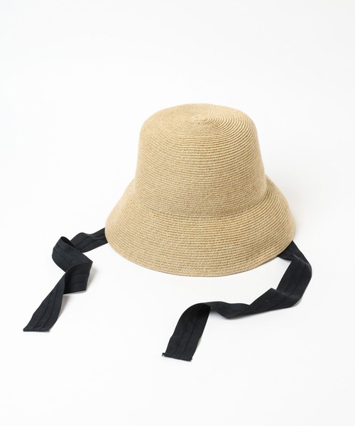 LEPSIM(レプシィム)の「リボン付きペーパーバケハ 182813(ハット・レディース・ブラウン/ベージュ・ONE SIZE)」の5枚目の写真