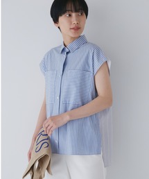 「human woman」 半袖ブラウス MEDIUM ブルー レディース human woman 「human woman」 半袖ブラウス MEDIUM ブルー