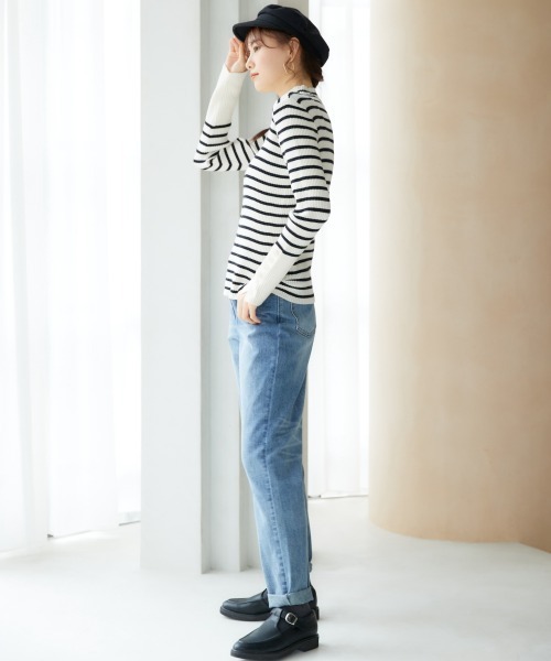 miclat（ミクラ）の「大きいサイズ　ボタンデザインニット　miclat（ニット/セーター・レディース・ブラック/ホワイト×ブラック・L/LL/3L/4L/5L）」の8枚目の写真