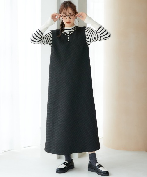 miclat（ミクラ）の「大きいサイズ　ボタンデザインニット　miclat（ニット/セーター・レディース・ブラック/ホワイト×ブラック・L/LL/3L/4L/5L）」の15枚目の写真