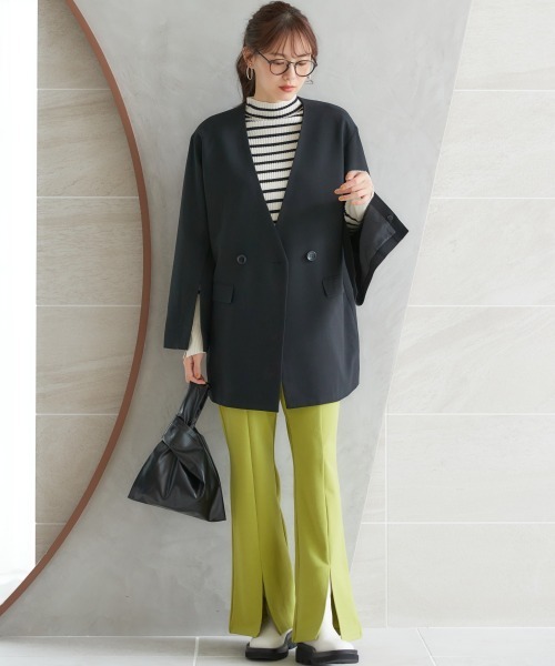 miclat（ミクラ）の「大きいサイズ　ボタンデザインニット　miclat（ニット/セーター・レディース・ブラック/ホワイト×ブラック・L/LL/3L/4L/5L）」の16枚目の写真