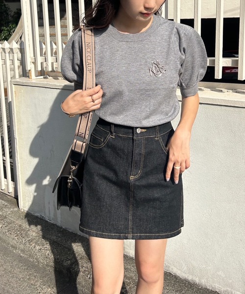 one after another NICE CLAUP(ワンアフターアナザーナイスクラップ)の「【WEB限定商品】エンブレムブローチセットサマーニット(ニット/セーター・レディース・アイボリー/ピンク/ブルー/グレー/ブラック・FREE)」の6枚目の写真