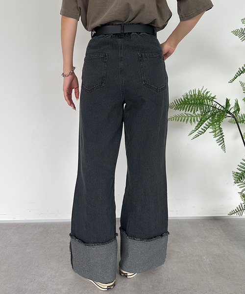 kutir（クティール）の「ロールアップデニムパンツ（デニムパンツ・レディース・インディゴブルー/ブラック・MEDIUM/LARGE/SMALL）」の9枚目の写真