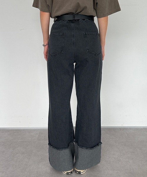 kutir（クティール）の「ロールアップデニムパンツ（デニムパンツ・レディース・インディゴブルー/ブラック・MEDIUM/LARGE/SMALL）」の15枚目の写真