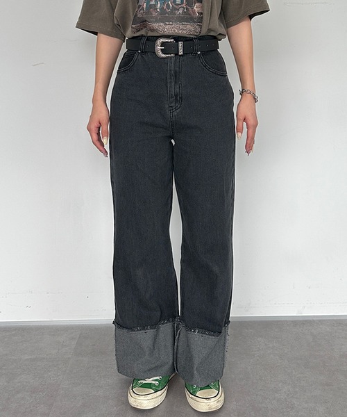 kutir（クティール）の「ロールアップデニムパンツ（デニムパンツ・レディース・インディゴブルー/ブラック・MEDIUM/LARGE/SMALL）」の13枚目の写真