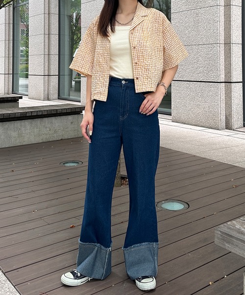 kutir（クティール）の「ロールアップデニムパンツ（デニムパンツ・レディース・インディゴブルー/ブラック・MEDIUM/LARGE/SMALL）」の5枚目の写真