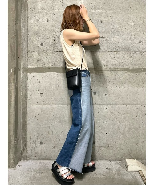 BACK NUMBER（バックナンバー）の「【BACK NUMBER】ニットリブタンクトップ（タンクトップ・レディース・ブラック/オフホワイト/ライトブラウン・M/L）」の7枚目の写真