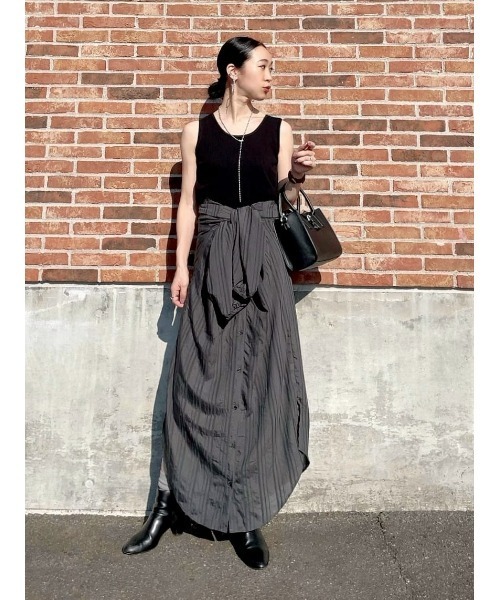 BACK NUMBER（バックナンバー）の「【BACK NUMBER】ニットリブタンクトップ（タンクトップ・レディース・ブラック/オフホワイト/ライトブラウン・M/L）」の17枚目の写真