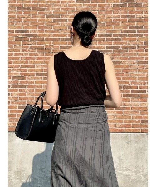 BACK NUMBER（バックナンバー）の「【BACK NUMBER】ニットリブタンクトップ（タンクトップ・レディース・ブラック/オフホワイト/ライトブラウン・M/L）」の20枚目の写真