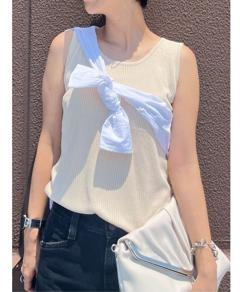 BACK NUMBER（バックナンバー）の「【BACK NUMBER】ニットリブタンクトップ（タンクトップ・レディース・ブラック/オフホワイト/ライトブラウン・M/L）」の11枚目の写真