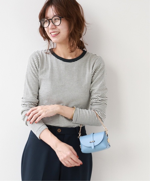 MILLER（ミラー）の「《追加2》別注【MILLER/ミラー】*RELUME C/N L/S：ロングスリーブTシャツ（Tシャツ/カットソー・レディース・ホワイト×ホワイト/ブラウン/ライトグリーン/ブラック系その他・FREE）」の2枚目の写真