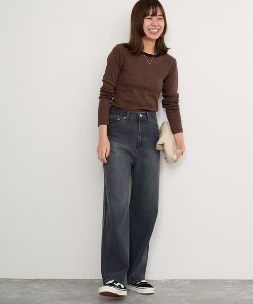 MILLER（ミラー）の「《追加2》別注【MILLER/ミラー】*RELUME C/N L/S：ロングスリーブTシャツ（Tシャツ/カットソー・レディース・ホワイト×ホワイト/ブラウン/ライトグリーン/ブラック系その他・FREE）」の21枚目の写真