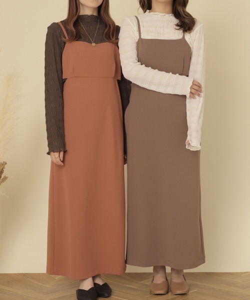 mil(ミル)の「【150㎝前後の小柄さんサイズ】サイドオープンキャミワンピース(ワンピース・レディース・ブラック/モカ/オレンジ・XS/S/M)」の3枚目の写真