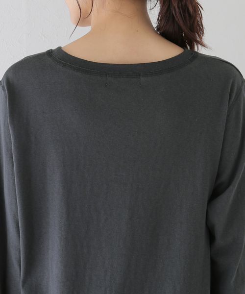 SLOBE IENA（スローブイエナ）の「ラフィ天竺グラフィックロンTEE（Tシャツ/カットソー・レディース・グレー/ホワイト/チャコールグレー・FREE）」の10枚目の写真