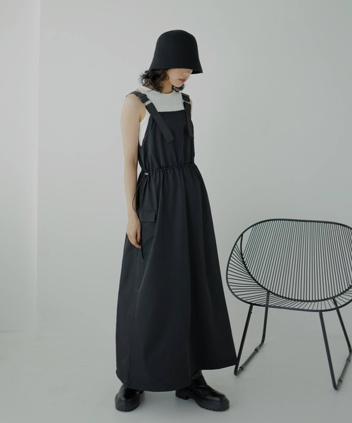 hellam(へラム)の「ナイロン 配色ミリタリージャンスカ(スカート・レディース・ブラック/チャコールグレー/カーキ/ホワイト/グレー・FREE)」の6枚目の写真