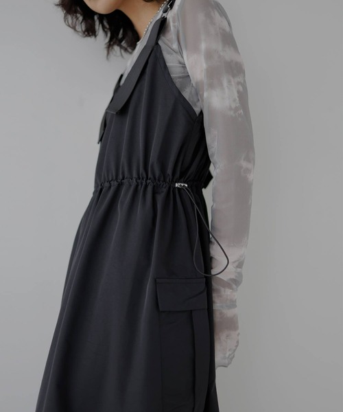 hellam(へラム)の「ナイロン 配色ミリタリージャンスカ(スカート・レディース・ブラック/チャコールグレー/カーキ/ホワイト/グレー・FREE)」の8枚目の写真