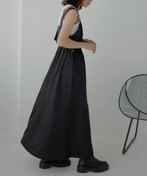 hellam(へラム)の「ナイロン 配色ミリタリージャンスカ(スカート・レディース・ブラック/チャコールグレー/カーキ/ホワイト/グレー・FREE)」の11枚目の写真