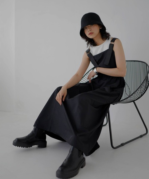 hellam(へラム)の「ナイロン 配色ミリタリージャンスカ(スカート・レディース・ブラック/チャコールグレー/カーキ/ホワイト/グレー・FREE)」の13枚目の写真