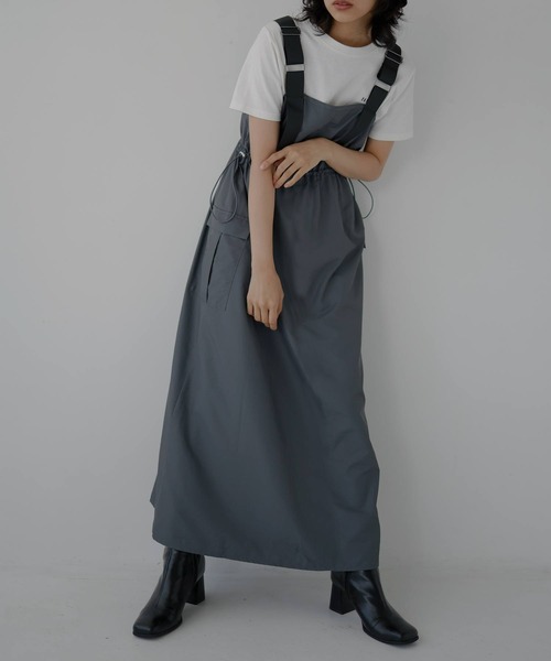 hellam(へラム)の「ナイロン 配色ミリタリージャンスカ(スカート・レディース・ブラック/チャコールグレー/カーキ/ホワイト/グレー・FREE)」の15枚目の写真