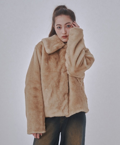 Just a noon レッド ファーコート JUST A NOON（ジャストアヌーン）の「ボリュームファーコート（その他