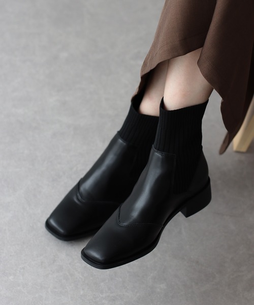 BLUEEAST(ブルーイースト)の「ソックスブーツ(ブーツ・レディース・ブラック/ブラウン・MEDIUM/LARGE)」の3枚目の写真