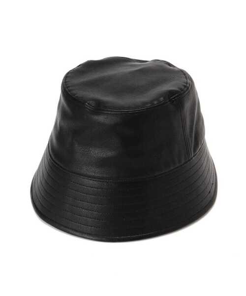 Toironier（トワロニエ）の「Toironier/トワロニエ/FAUX LEATHER BUCKET HAT（ハット・メンズ・ブラック・F）」の3枚目の写真