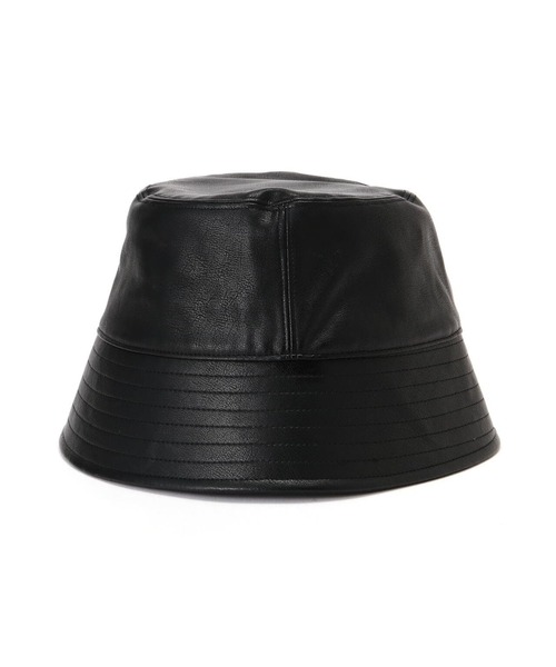 Toironier（トワロニエ）の「Toironier/トワロニエ/FAUX LEATHER BUCKET HAT（ハット・メンズ・ブラック・F）」の5枚目の写真