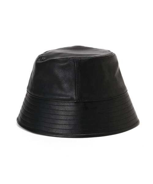 Toironier（トワロニエ）の「Toironier/トワロニエ/FAUX LEATHER BUCKET HAT（ハット・メンズ・ブラック・F）」の6枚目の写真