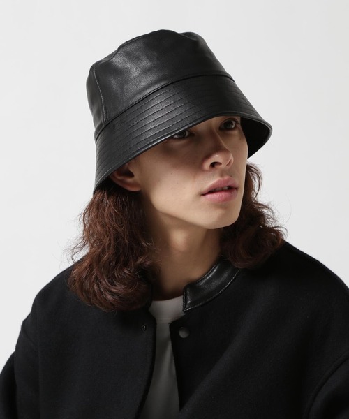 Toironier（トワロニエ）の「Toironier/トワロニエ/FAUX LEATHER BUCKET HAT（ハット・メンズ・ブラック・F）」の9枚目の写真