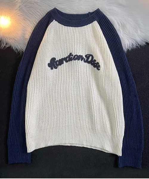ROOPTOKYO（ループトウキョウ）の「▲RAGLAN LOGO KNIT/ラグラン ロゴニット 秋冬 カットソー（Tシャツ/カットソー・メンズ・ブラウン/ネイビー・L/M/XL）」の13枚目の写真