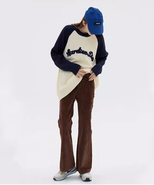 ROOPTOKYO（ループトウキョウ）の「▲RAGLAN LOGO KNIT/ラグラン ロゴニット 秋冬 カットソー（Tシャツ/カットソー・メンズ・ブラウン/ネイビー・L/M/XL）」の16枚目の写真