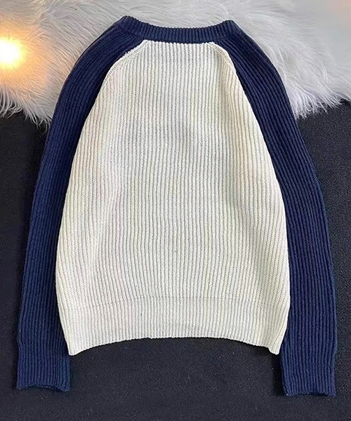 ROOPTOKYO（ループトウキョウ）の「▲RAGLAN LOGO KNIT/ラグラン ロゴニット 秋冬 カットソー（Tシャツ/カットソー・メンズ・ブラウン/ネイビー・L/M/XL）」の14枚目の写真