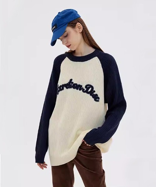 ROOPTOKYO（ループトウキョウ）の「▲RAGLAN LOGO KNIT/ラグラン ロゴニット 秋冬 カットソー（Tシャツ/カットソー・メンズ・ブラウン/ネイビー・L/M/XL）」の21枚目の写真