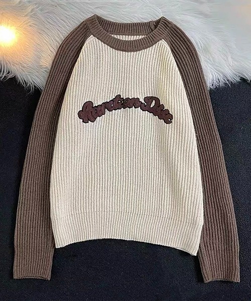 ROOPTOKYO（ループトウキョウ）の「▲RAGLAN LOGO KNIT/ラグラン ロゴニット 秋冬 カットソー（Tシャツ/カットソー・メンズ・ブラウン/ネイビー・L/M/XL）」の22枚目の写真