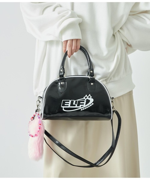 ANAP(アナップ)の「【エルフ荒川×ANAP】コラボ2WAYミニボストンバッグ(ボストンバッグ・レディース・ブラック/パープル/ピンク・FREE)」の2枚目の写真