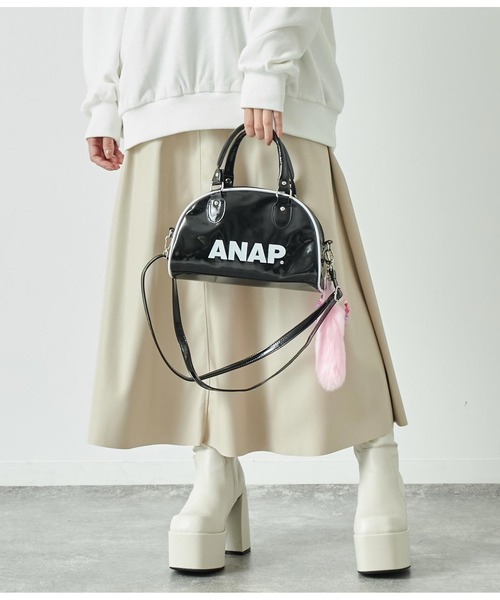 ANAP(アナップ)の「【エルフ荒川×ANAP】コラボ2WAYミニボストンバッグ(ボストンバッグ・レディース・ブラック/パープル/ピンク・FREE)」の17枚目の写真