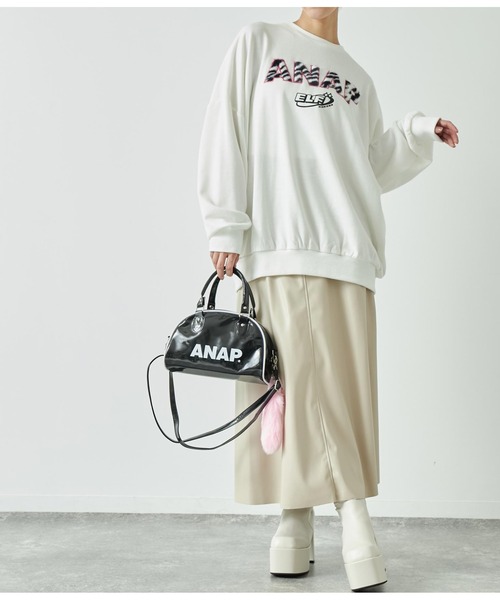 ANAP(アナップ)の「【エルフ荒川×ANAP】コラボ2WAYミニボストンバッグ(ボストンバッグ・レディース・ブラック/パープル/ピンク・FREE)」の18枚目の写真