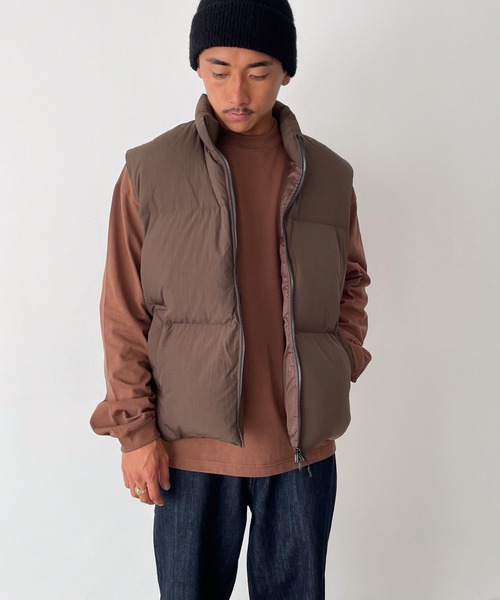 CANAL JEAN(キャナルジーン)の「KONK ダウンベスト(ダウンベスト・レディース・ブラウン/チャコールグレー・ONE SIZE)」の4枚目の写真