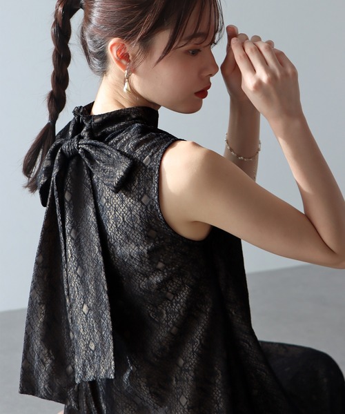BLUEEAST（ブルーイースト）の「ジオメトリックレースバルーンドレス（ドレス・レディース・アーミー/ブラック/ブラウン・MEDIUM/LARGE）」の5枚目の写真