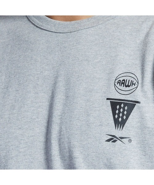 Reebok(リーボック)の「シティ リーグ ショートスリーブ Tシャツ / BB CITY LEAGUE SS T(Tシャツ/カットソー・メンズ・ブラック/ヘザーグレー・X-SMALL/LARGE/MEDIUM/SMALL/XX-LARGE/X-LARGE)」の4枚目の写真