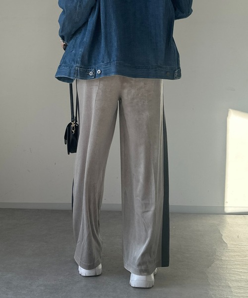 un dix cors（アンディコール）の「ライン入りベロアイージーパンツ（スウェットパンツ・レディース・グレー/チャコールグレー・FREE）」の20枚目の写真