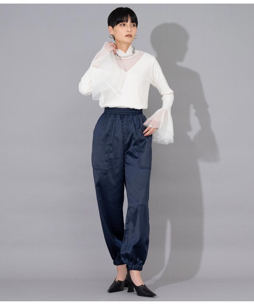 Settimissimo（セッティミッシモ）の「サテン ポケット付き アラジンパンツ カーゴパンツ（カーゴパンツ・レディース・ネイビー/ブラウン・FREE）」の12枚目の写真