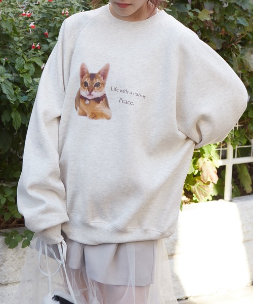 w closet（ダブルクローゼット）の「アニマルプリント起毛プルオーバー（スウェット・レディース・ベージュ系その他/ピンク/グレー/グレー系その他/オートミール・FREE）」の7枚目の写真