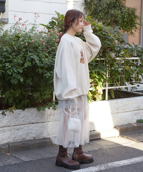 w closet（ダブルクローゼット）の「アニマルプリント起毛プルオーバー（スウェット・レディース・ベージュ系その他/ピンク/グレー/グレー系その他/オートミール・FREE）」の9枚目の写真